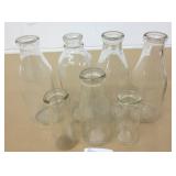 7 Vintage Milk Bottles