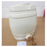 Vintage White Crock Water Jug w/Spiget