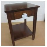 Dark Wood 1 Drawer Side Table