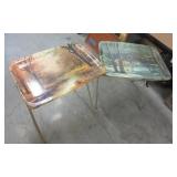 2 TV Dinner Tables w/Outdoor Scenes