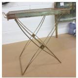 Brass Foldable Table w/Removable Tray