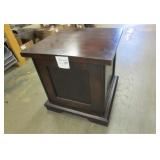 Dark Wood Side Table w/Storage & Removable Top