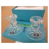 Pair Pinwheel Crystal Candle Holders