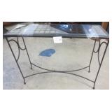 Metal Hall Table w/Glass Top