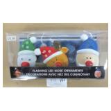 3 Flashing LED Nose Ornaments