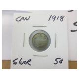 1918 Canada 5 Cent Silver