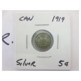 1919 Canada 5 Cent Silver