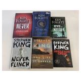 6 Stephen King & Ken Follet Books