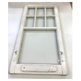VTG Wooden Window w/Glass 38" x 20"