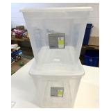 2 New Clear Gracious Living 72L Storage Totes