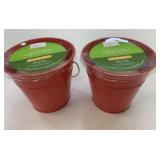 2 New Mainstays Citronella Candle Red Buckets