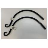 2 New Black Forged Metal Plant Brackets