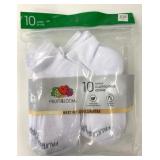 10 New Pairs Ladies Size 4-10 Ankle Socks White