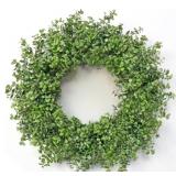 UPDATED:  New Boxwood Leaves Door Wreath
