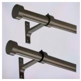 New 2 Pack Curtain Rod 72-144' w/Hardware
