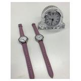 2 Wrist Watches & Mini Mantel Clock *All Work