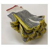 5 New Pairs Size 10 Rubber Dotted Cotton Gloves