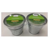 2 New Mainstays Citronella Candle Silver Buckets