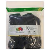 10 New Pairs Ladies FOTL Black Ankle Socks 8-12