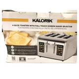 New/Open Box Kalorik 4 Slice Touch Screen Toaster