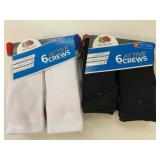 12 New Pairs Boys Size M & L Crew Socks