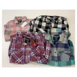 4 New Size M Plaid Long Sleeve Shirts