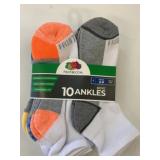 10 New Pairs FOTL Boys Ankle Socks Size 3-9