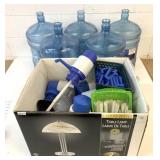 5x 18L Water Bottles & Manual Jug Pumps