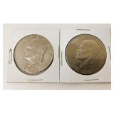 2 American Dollar Coins 1972 & 1976