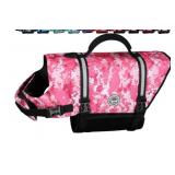 New Size S RipStop Camo Pink Dog Swim Life Jacket
