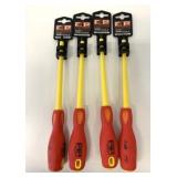 4 New F4P 1000V Slotted Insulated Screwdrivers