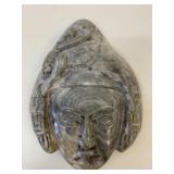 Mayan Type Stone Carved Mask - Approx 10" x 8"