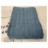 New 59 x 78" Cotton House Blanket Blue