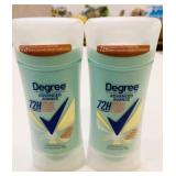 2x 74g Degree Advanced 72H Antiperspirants