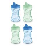 New 4-PK NUK Fun Grips Hard Spout Sippy Cups 10oz