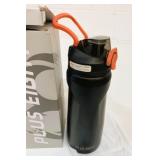 New Plus Eight 24oz 750ml Black SS Water Bottle