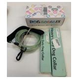 New Dog Goggles, Leash & 2 Heavy Duty Collars