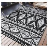 New 6FTx9FT Outdoor Reversible Rug For RV, Deck +