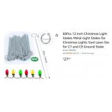 New 60 Pack 12" Metal Garden Lights Stakes