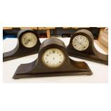 3 VTG AS IS Sessions & Ingraham Mantle Clocks