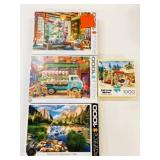 4x 1000Pc Puzzles *1 Puzzle Missing 1 Pc