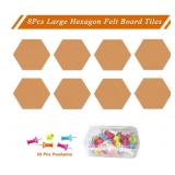 New LG Hexagon Felt Cork Board Tiles Light Brown