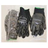 2 New Pairs Steel Knit Fibre & Rubber XL Gloves