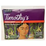 24 Timothy's Indulgent French Vanilla Latte K-Cups