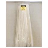 100 New 14' White 120lb Cable Ties