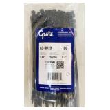 100 New 8' Black 50lb Cable Ties