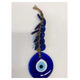 Glass Evil Eye Macrame Wall Hanging 12'
