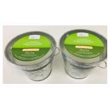 2 New Mainstays Citronella Candle Silver Buckets