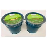 2 New Mainstays Citronella Candle Teal Buckets