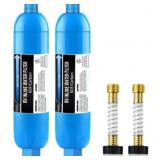 New 2 Pack RV Inline Water Filter w/Flex Hose